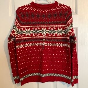 Croft&Barrow Red White Gray Holiday Christmas Knitted Sweater Women’s Size Small